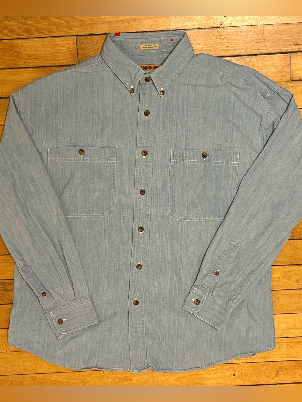 Vintage Adirondack by savile-row Light Blue Button-Down Work Shirt
